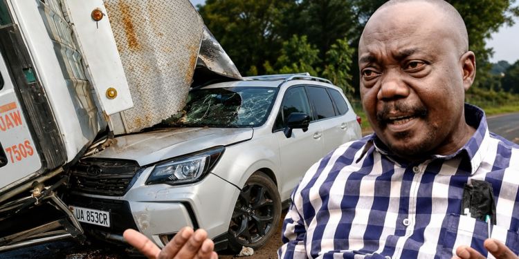 Former Masaka NRM Chairperson Peter Senkungu survived a road crash along Kidda Road near Konoweka School and Hill Road in Masaka City.