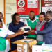 Officials from Goma Health Centre III and Mukono Municipality receive a Gazelle sickle cell diagnostic machine from Sarafinah Sickle Cell Society