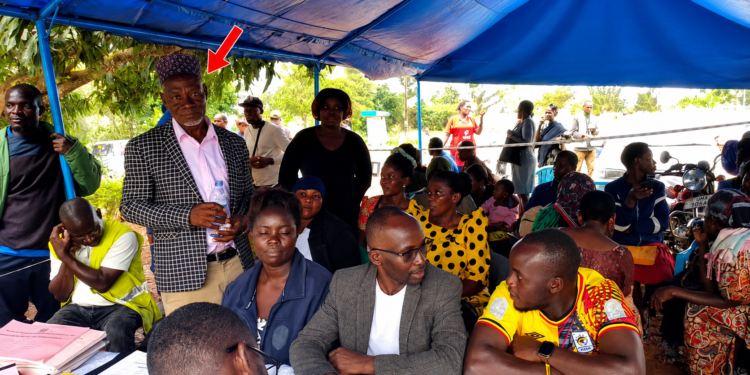 Outgoing Nsambwe 'A' Village LCI Chairperson (standing) accompanies and publicly backs NTV journalist Daniel Mwesigwe during his nomination for the Nsambwe 'A' Village LCI chairperson race in Mukono Central Division, Mukono Municipality.