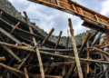 The partially collapsed building under construction along Bishop Tucker Road in Mukono Municipality