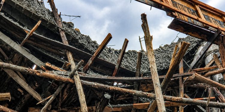 The partially collapsed building under construction along Bishop Tucker Road in Mukono Municipality