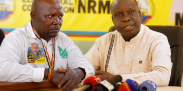 Dr. Tanga Odoi (right), the complainant in the case, and Opondo Dem Gaster (left), who appeared before the Nakawa Chief Magistrate's Court on charges of allegedly unlawfully obtaining and disclosing Odoi's personal data.