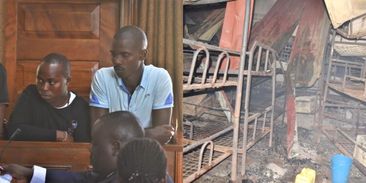 L-R-The accused- Alex Mugarura, Edson Niyo and Dickson Kisuule in the dock during the trial. Photos by Davis Buyondo
