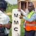 Christopher Mutumba, a law enforcement officer in Mukono Municipality’s Physical Planning Department, shows one of the boundary markstones installed during the municipal boundary-marking exercise.
