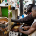 A food vendor operating close to a road or walkway.