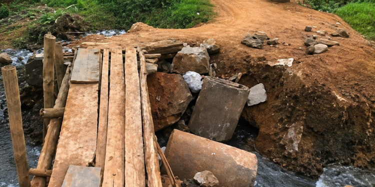 The dilapidated Nakyetinda bridge in Takajunge, Nama Sub-County, Mukono District
