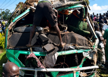 Rescue efforts continue at the scene of a devastating road crash after a passenger bus was left extensively damaged following a collision.