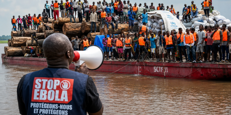 Health officials quarantined the Yingfeng 2 after intercepting the passenger vessel on the Congo River before it reached Kinshasa, as authorities screened all 255 passengers for Ebola and cholera following five reported deaths.
