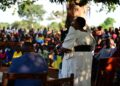 Minister for the Presidency, Babirye Milly Babalanda, speaks to residents during a Parish Development Model (PDM) assessment tour in Buyende District.