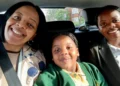 Nothabo Zandile Tshuma with her daughters, Nala, five, and Natalie, 15, who were found dead at their home in Bedfordshire.