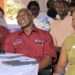 Prof. Aaron Mushengyezi, Prof. James Kiwanuka Tondo and Dr. Lillian Ssekabembe watch the film during the Olutindo research dissemination conference at Nkoyoyo Hall, Uganda Christian University (UCU).