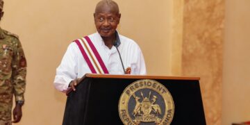 President Yoweri Museveni addresses the virtual celebrations to mark Uganda’s 64th Independence Day at State House, Entebbe.